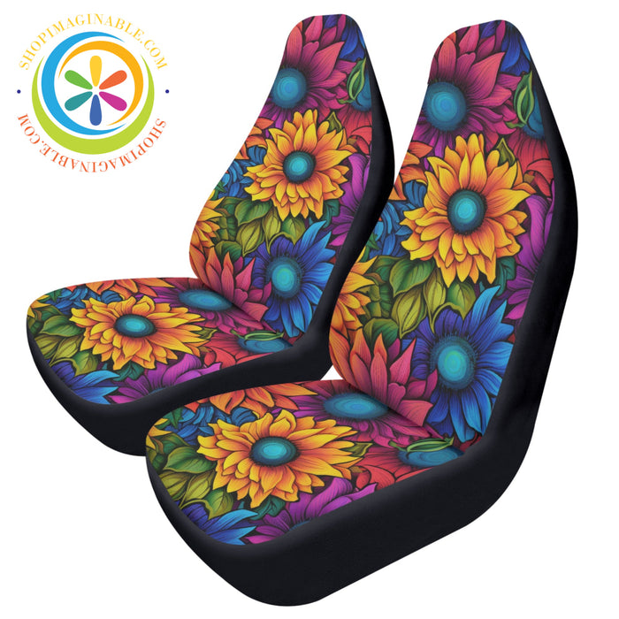 Sunflower Rainbows Car Seat Covers