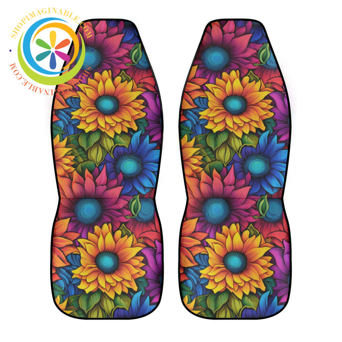 Sunflower Rainbows Car Seat Covers
