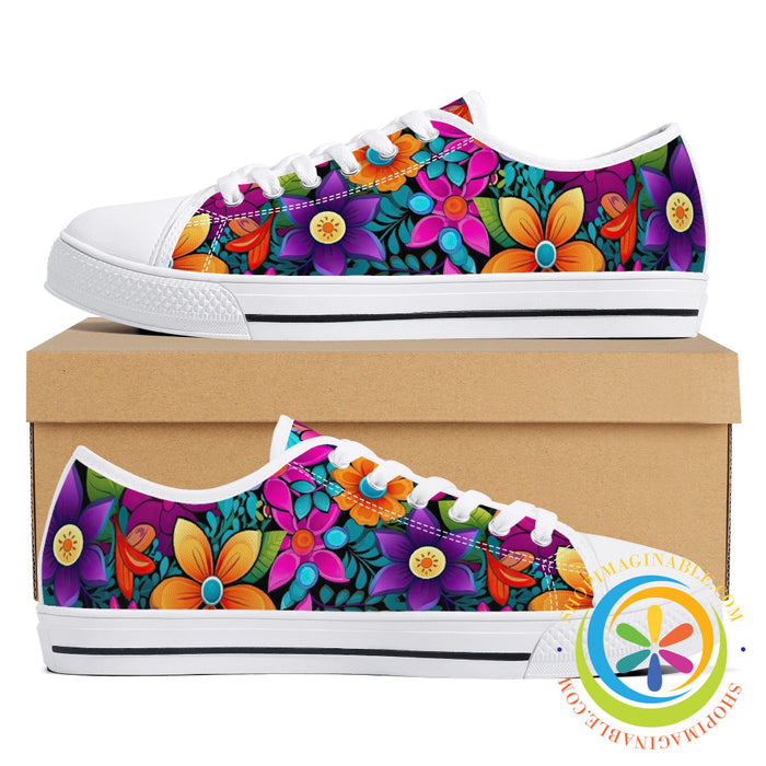 Sunny Floral Ladies Low Top Canvas Shoes