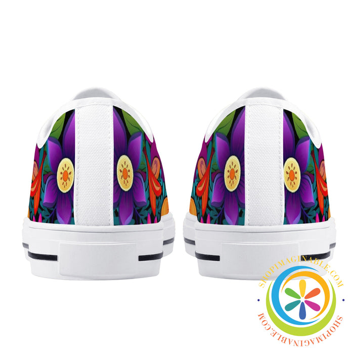 Sunny Floral Ladies Low Top Canvas Shoes