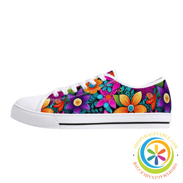 Sunny Floral Ladies Low Top Canvas Shoes