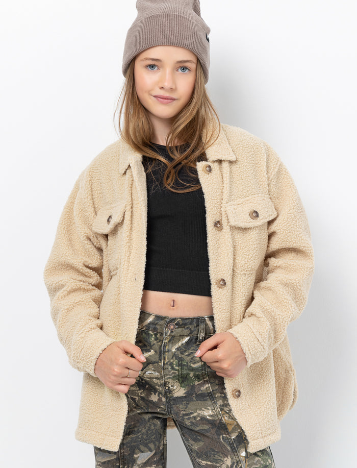 Surchemise en sherpa unie pour ado fille