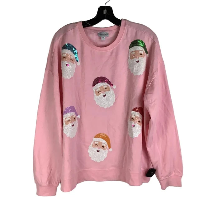Sweatshirt Collar By Mudpie In Pink, Size: M/L