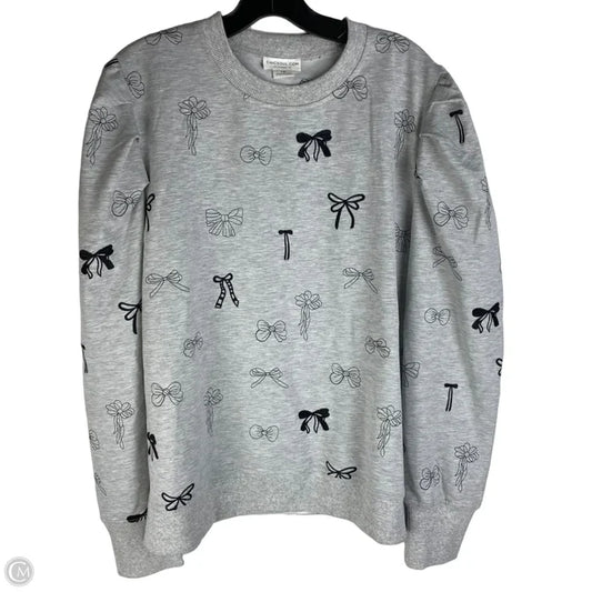 Sweatshirt Crewneck By Chicsoul In Black & Grey, Size: 1x