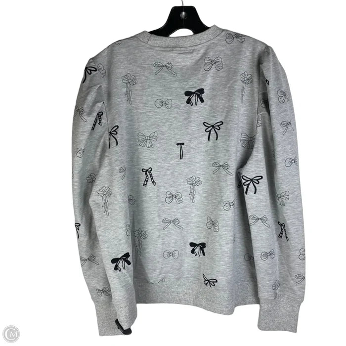 Sweatshirt Crewneck By Chicsoul In Black & Grey, Size: 1x