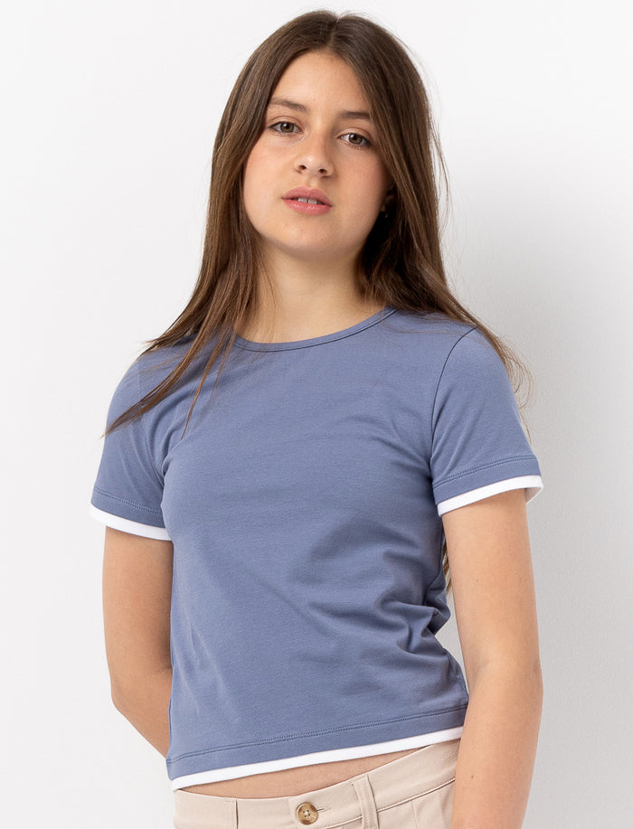 T-shirt à bords contrastants