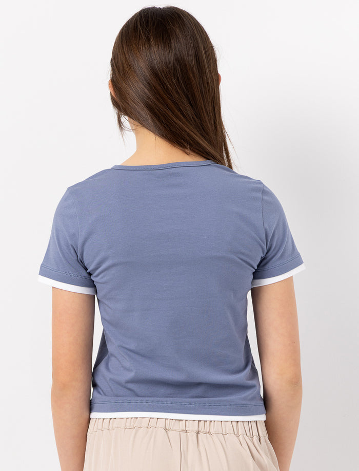 T-shirt à bords contrastants