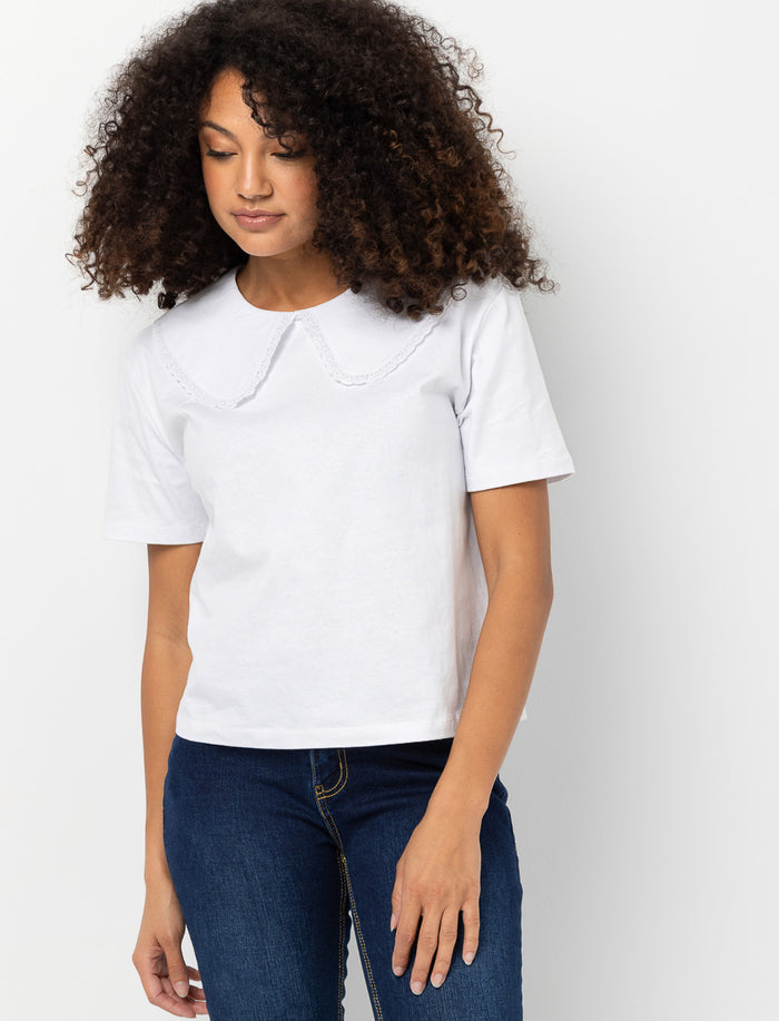 T-shirt à col claudine