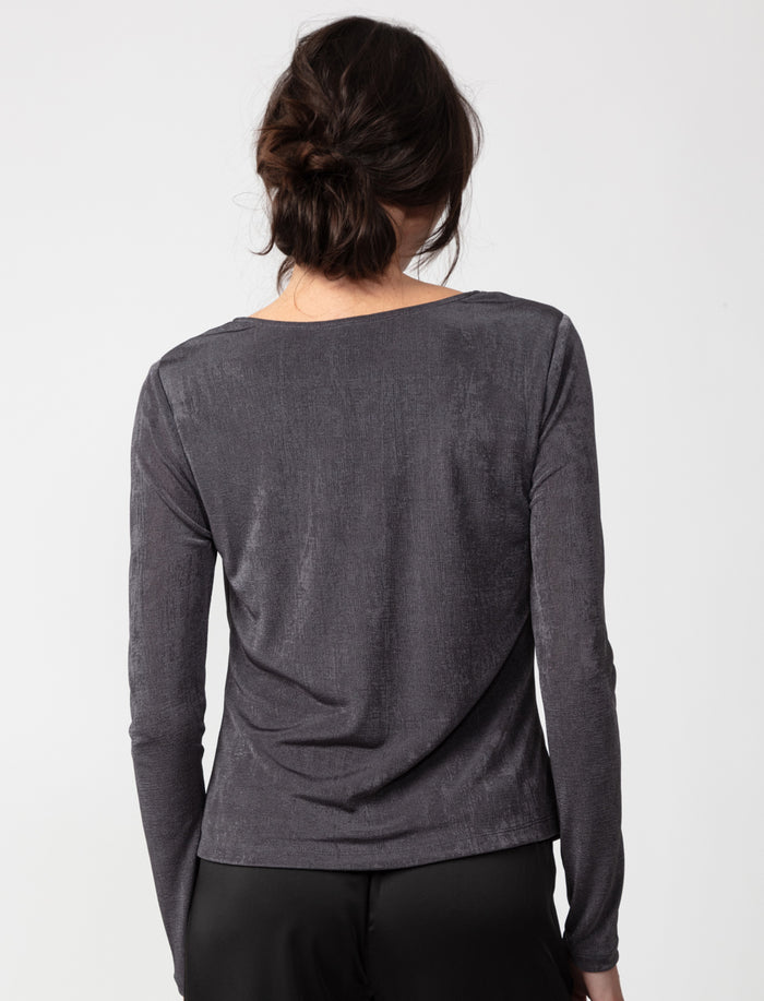 T-shirt à col drapé