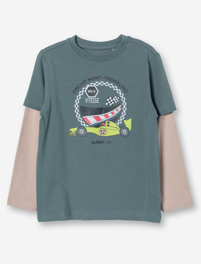 T-shirt à effet superposé pour petit garçon