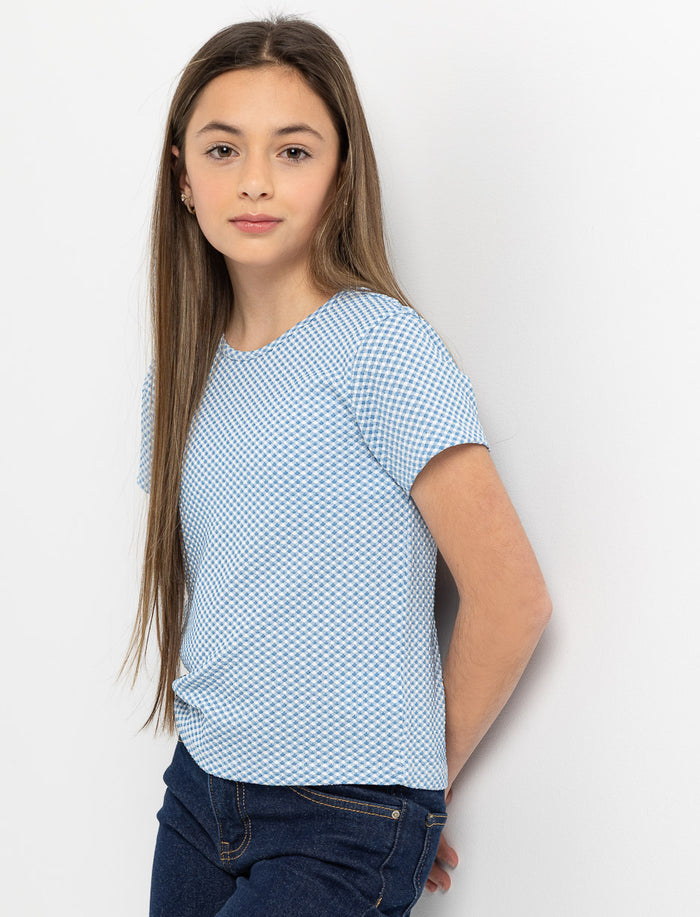 T-shirt ajusté à col rond - ado fille