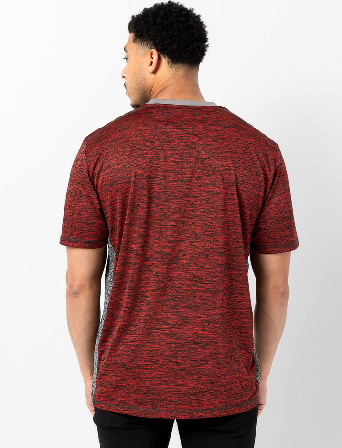 T-shirt avec col V et boutons