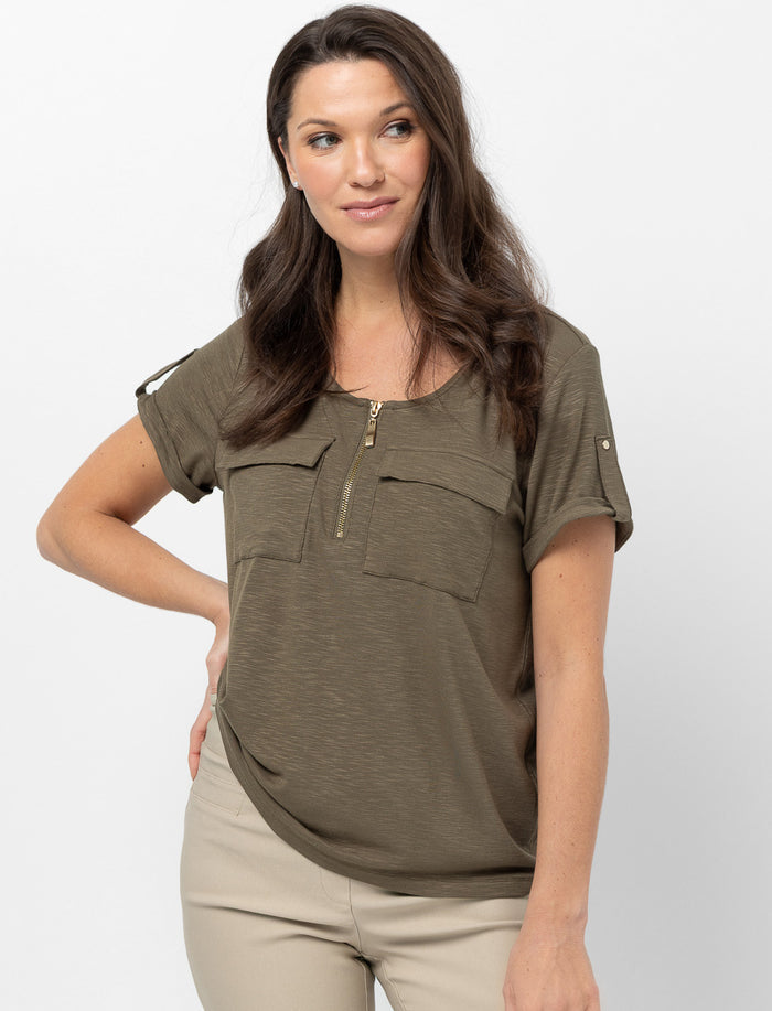 T-shirt avec fermeture éclair