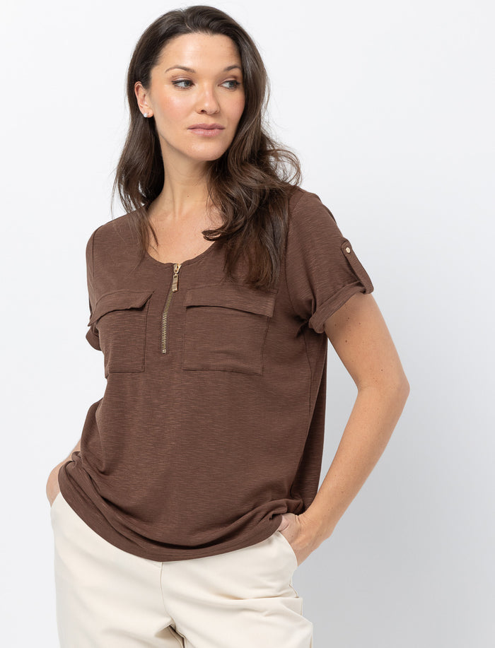 T-shirt avec fermeture éclair