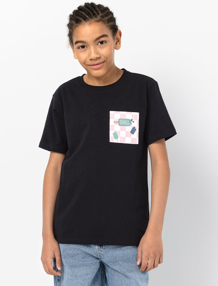T-shirt basique à poche imprimée