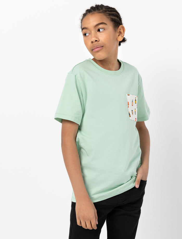 T-shirt basique à poche imprimée