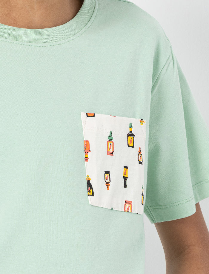 T-shirt basique à poche imprimée