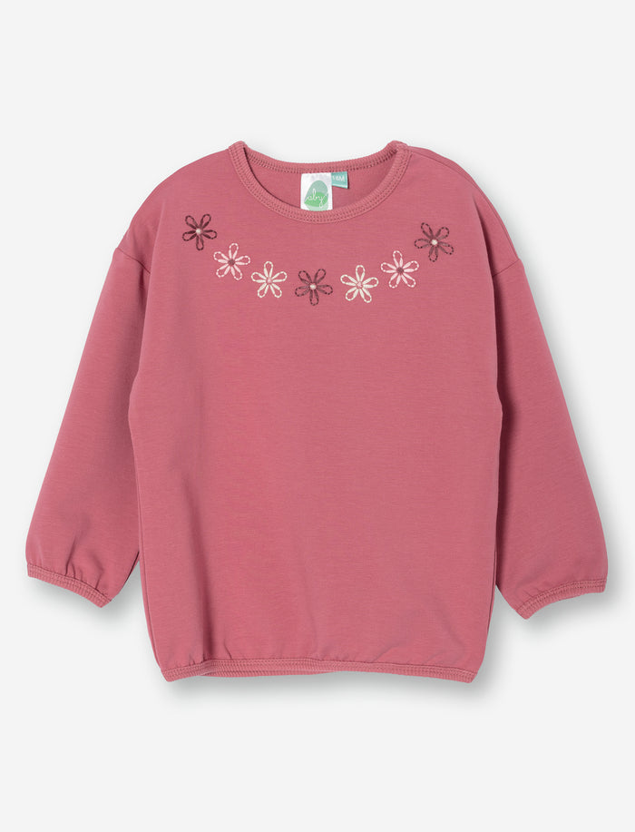 T-shirt brodé à manches longues pour bébé fille