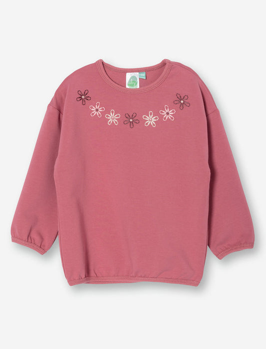 T-shirt brodé à manches longues pour bébé fille