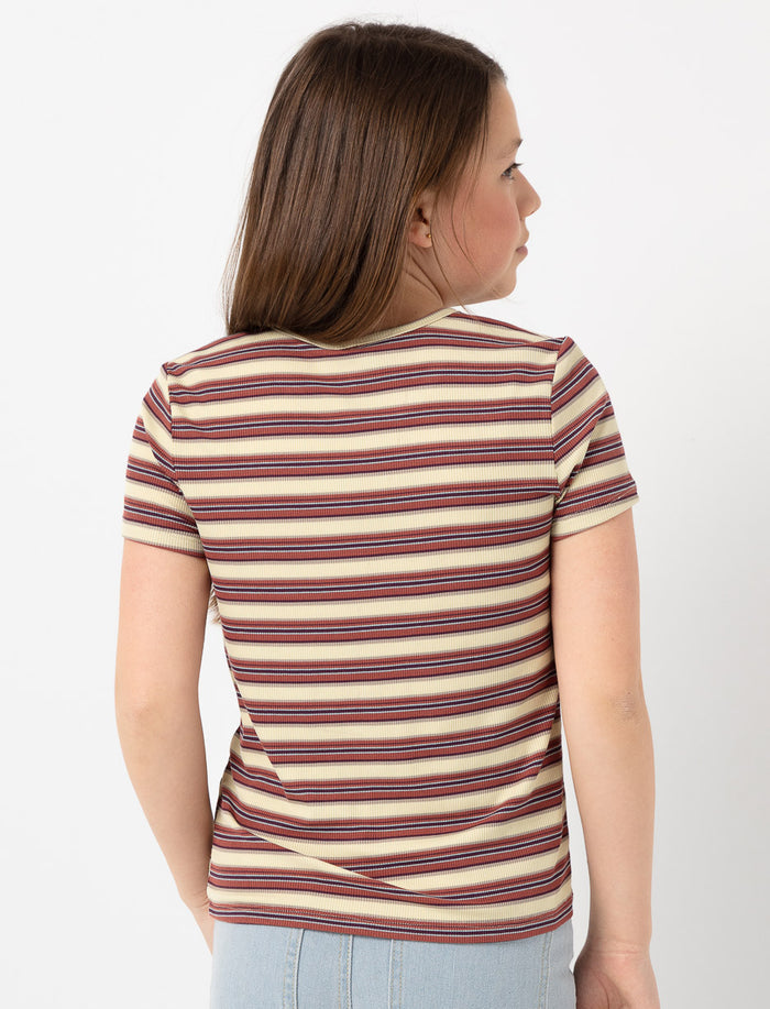 T-shirt côtelé à rayures