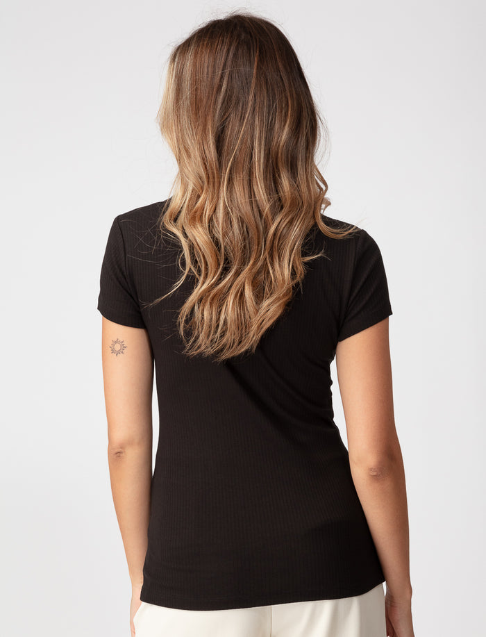 T-shirt côtelé uni