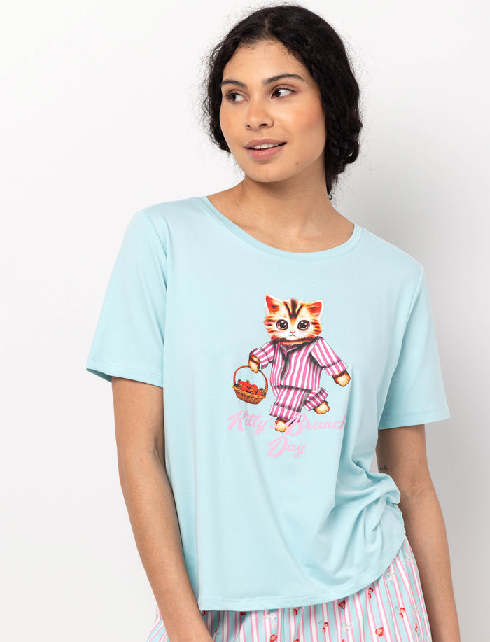T-shirt de nuit avec imprimé devant