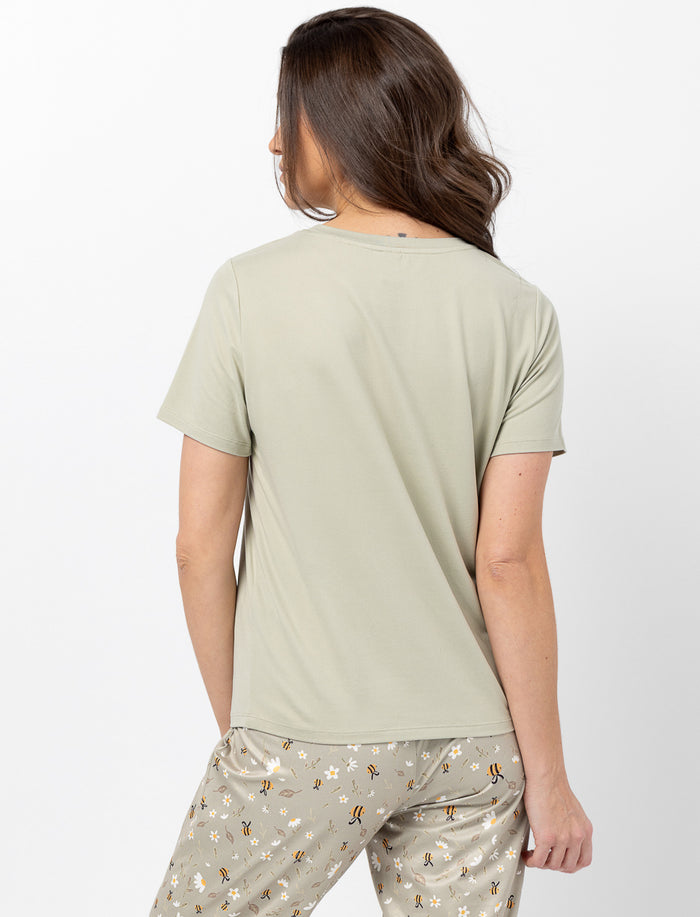 T-shirt de pyjama à col rond