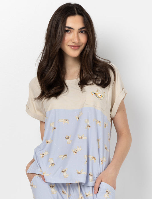 T-shirt de pyjama à motif pour femme