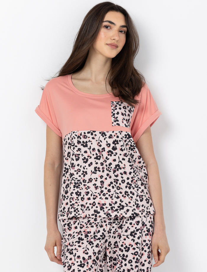 T-shirt de pyjama à motif pour femme