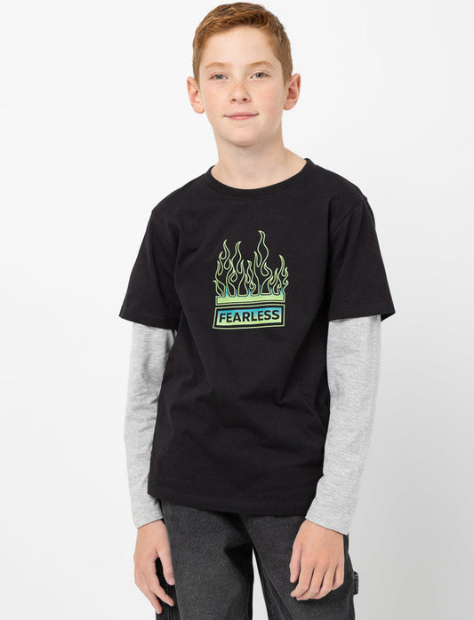 T-shirt en coton bio à manches superposées