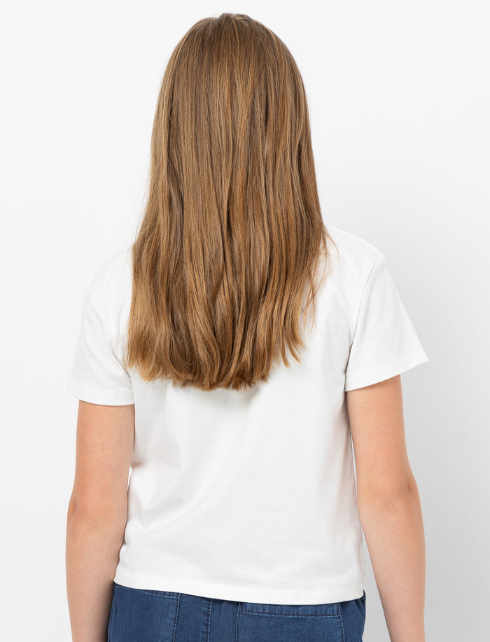 T-shirt en tricot imprimé à l’avant pour fille