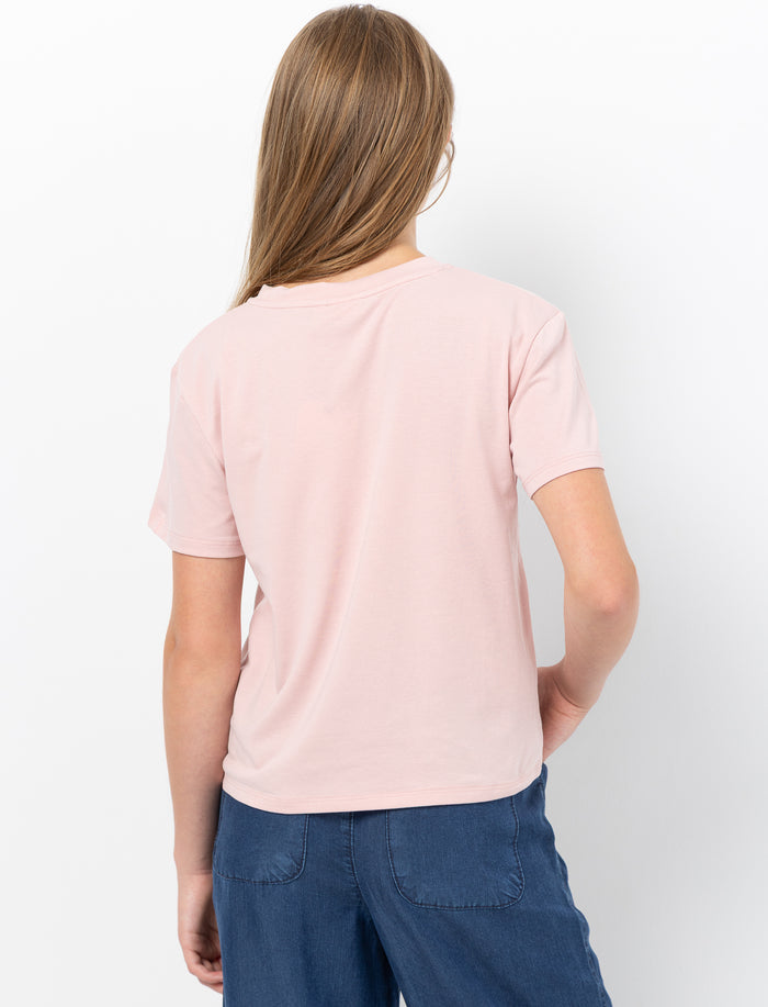 T-shirt en tricot imprimé à l’avant pour fille