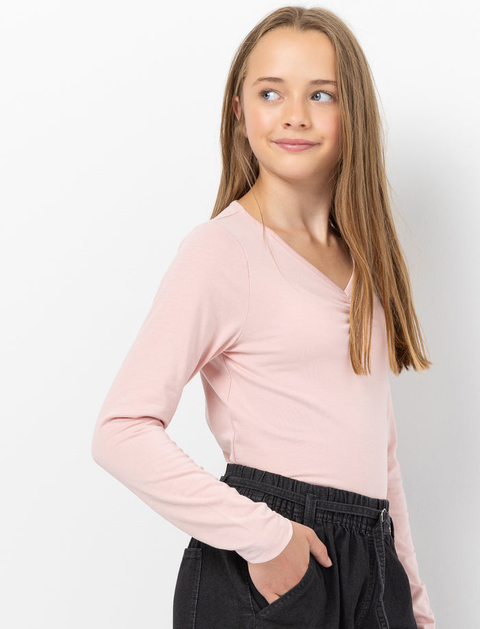 T-shirt en tricot uni pour fille