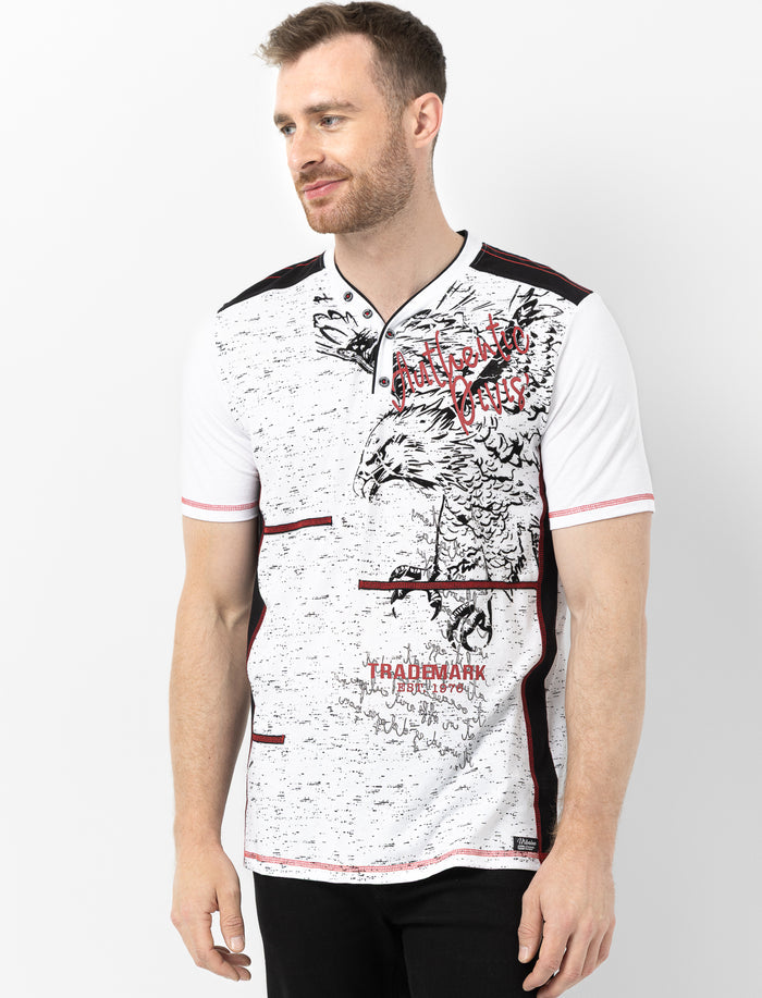 T-shirt imprimé à col en V