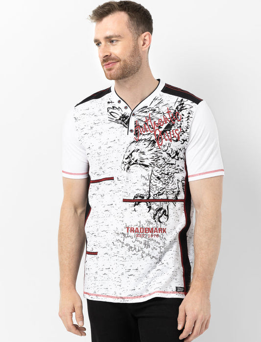 T-shirt imprimé à col en V