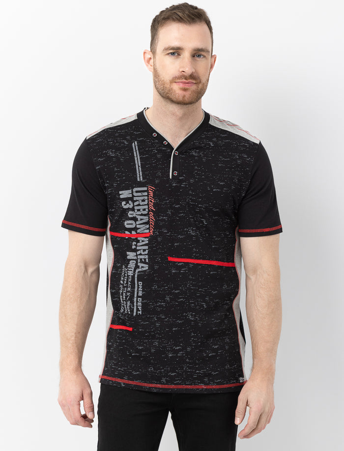T-shirt imprimé à col en V