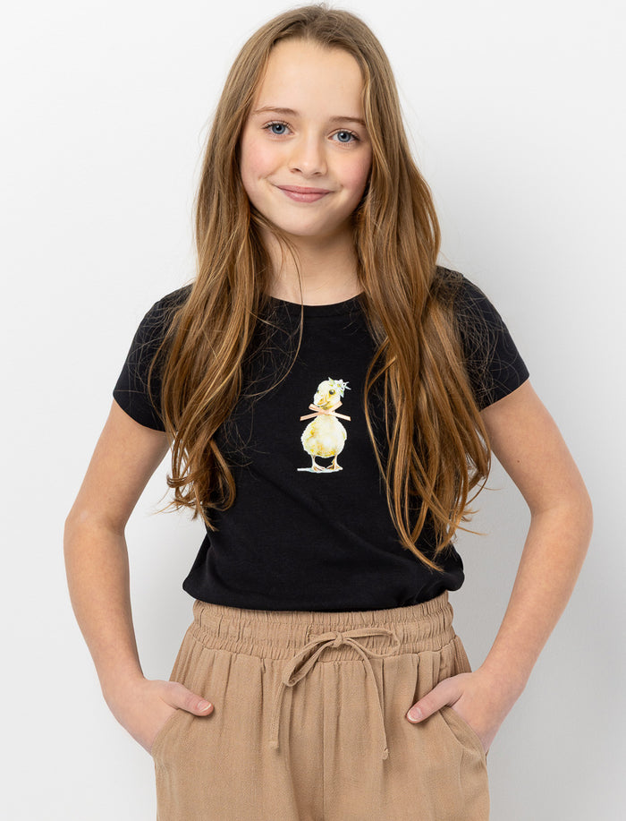 T-shirt imprimé à col rond - ado fille