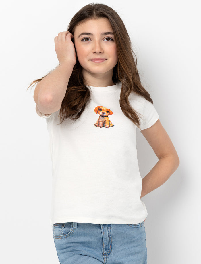 T-shirt imprimé à col rond - ado fille