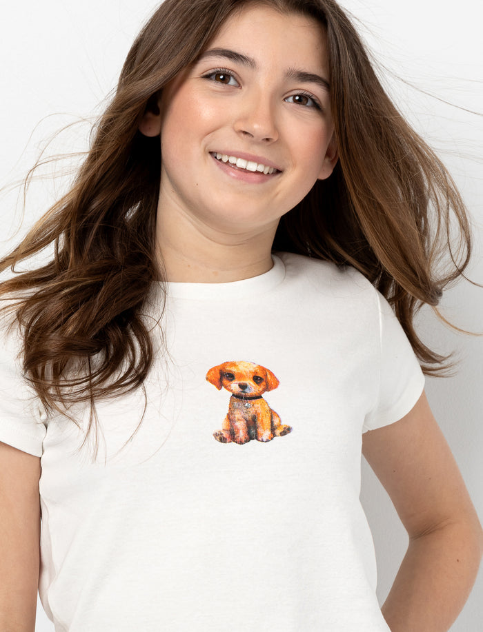 T-shirt imprimé à col rond - ado fille