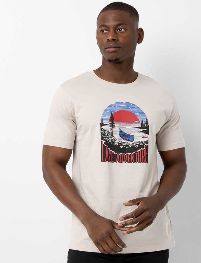 T-shirt imprimé à col rond en coton bio