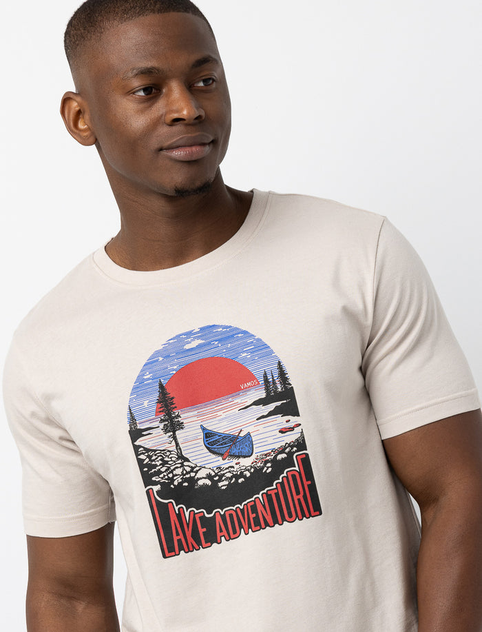 T-shirt imprimé à col rond en coton bio