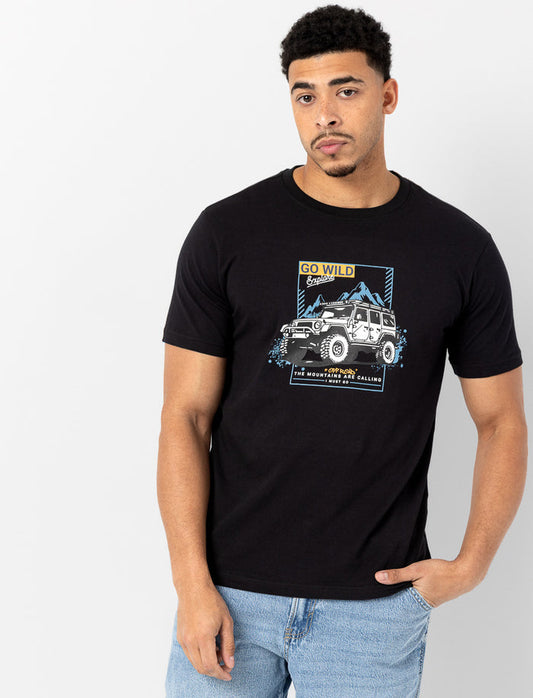 T-shirt imprimé à col rond