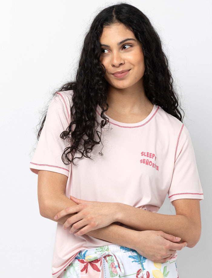 T-shirt imprimé à col rond