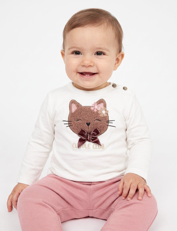 T-shirt imprimé à l’avant pour bébé fille