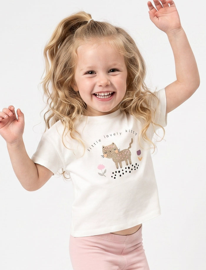 T-shirt imprimé à l’avant pour fille