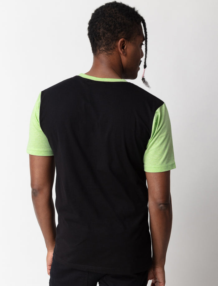 T-shirt imprimé à manches contrastantes