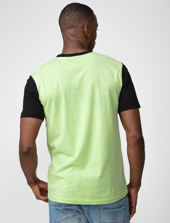 T-shirt imprimé à manches contrastantes