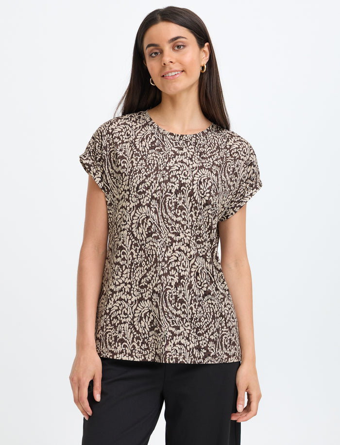 T-shirt imprimé à manches courtes pour femme