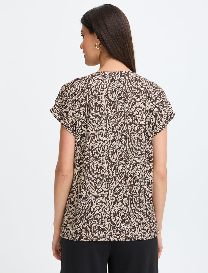 T-shirt imprimé à manches courtes pour femme