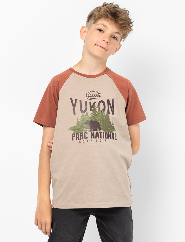 T-shirt imprimé à manches raglan pour ado garçon